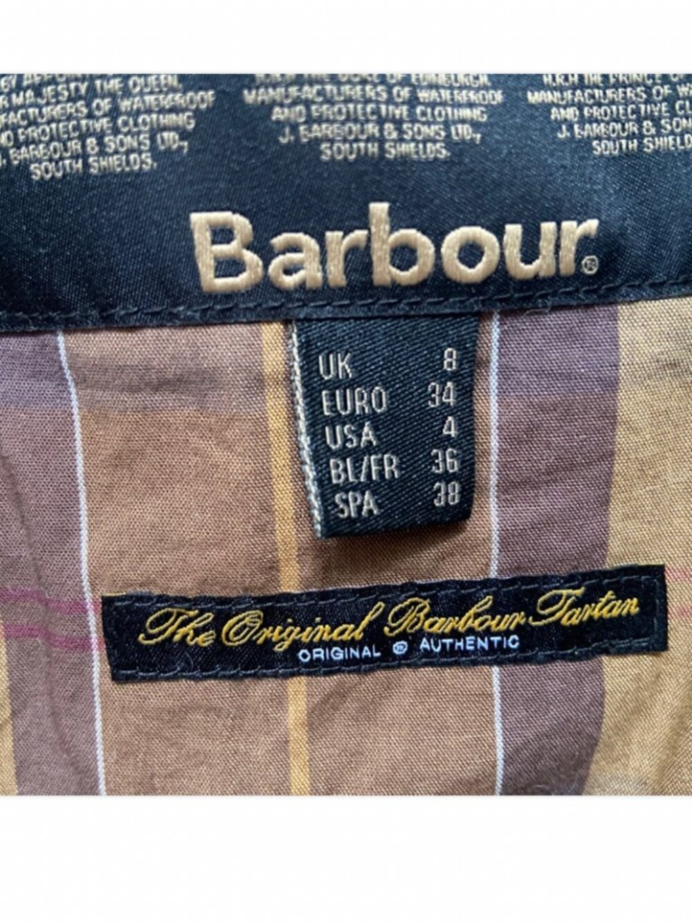 Barbour Brown Military Style Zip Snap Button Jacket Size 4 US - Picture 11 of 11